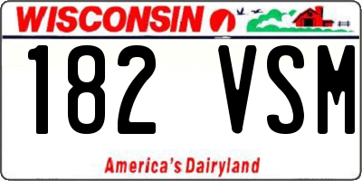 WI license plate 182VSM