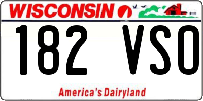WI license plate 182VSO