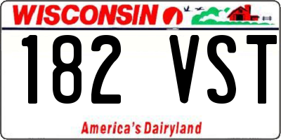 WI license plate 182VST