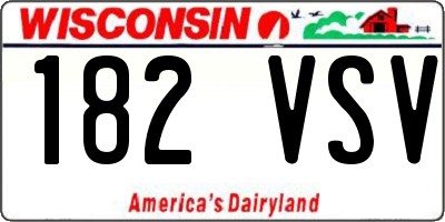 WI license plate 182VSV