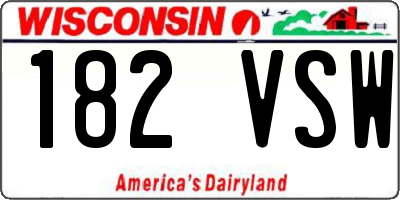 WI license plate 182VSW