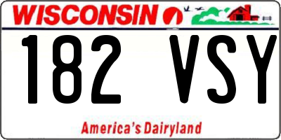 WI license plate 182VSY