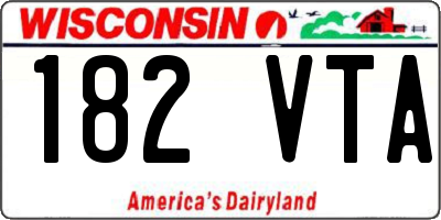 WI license plate 182VTA