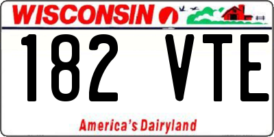 WI license plate 182VTE