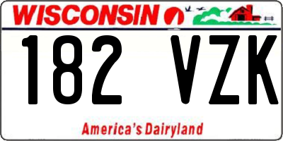 WI license plate 182VZK