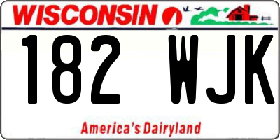 WI license plate 182WJK