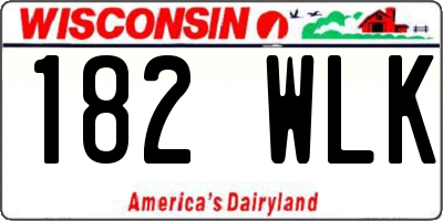 WI license plate 182WLK