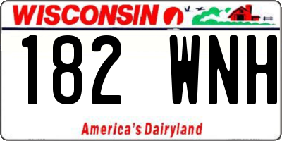 WI license plate 182WNH