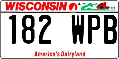 WI license plate 182WPB