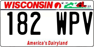 WI license plate 182WPV