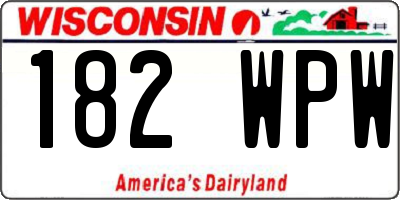 WI license plate 182WPW