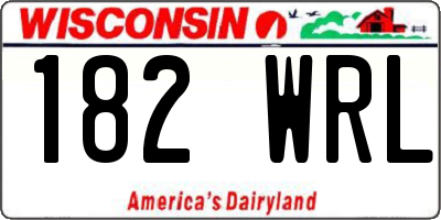 WI license plate 182WRL