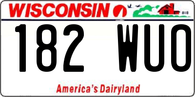 WI license plate 182WUO