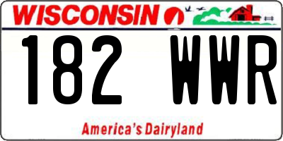 WI license plate 182WWR