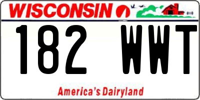 WI license plate 182WWT