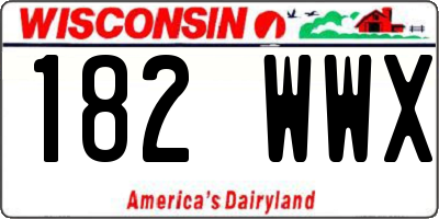 WI license plate 182WWX