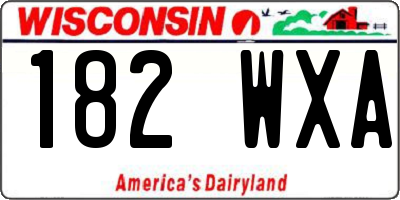 WI license plate 182WXA