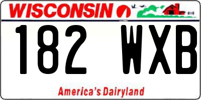WI license plate 182WXB