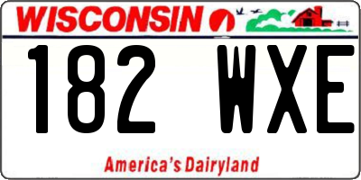 WI license plate 182WXE