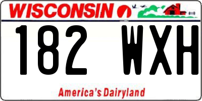 WI license plate 182WXH