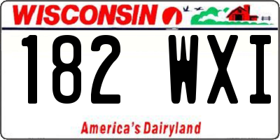WI license plate 182WXI