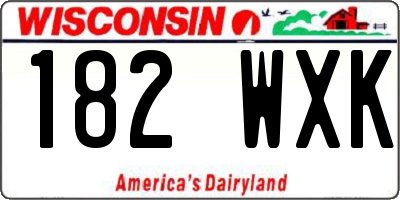 WI license plate 182WXK