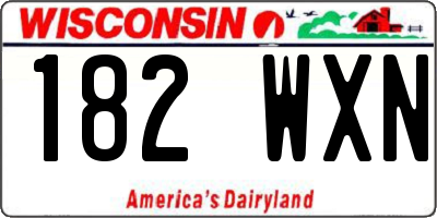 WI license plate 182WXN