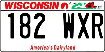 WI license plate 182WXR