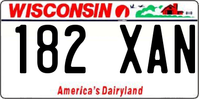WI license plate 182XAN