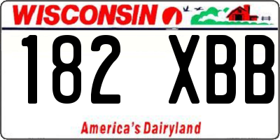 WI license plate 182XBB