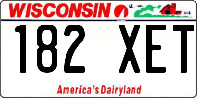 WI license plate 182XET