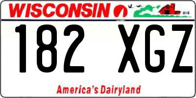 WI license plate 182XGZ