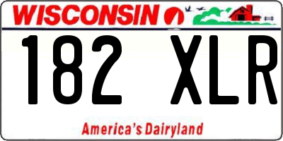 WI license plate 182XLR