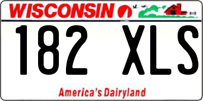 WI license plate 182XLS