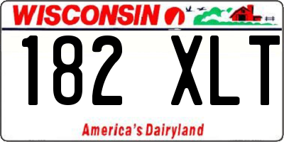 WI license plate 182XLT