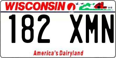 WI license plate 182XMN