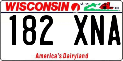 WI license plate 182XNA