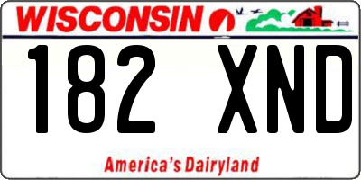 WI license plate 182XND