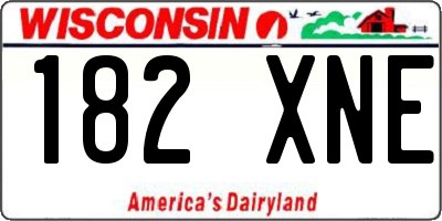 WI license plate 182XNE