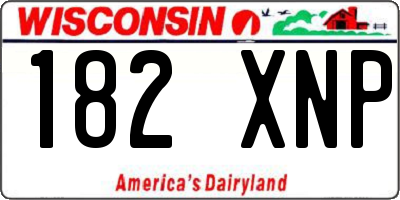 WI license plate 182XNP