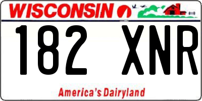 WI license plate 182XNR