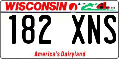 WI license plate 182XNS