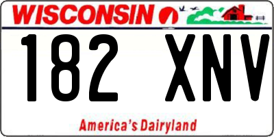 WI license plate 182XNV