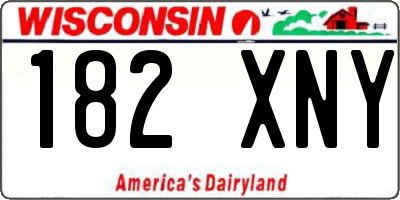 WI license plate 182XNY