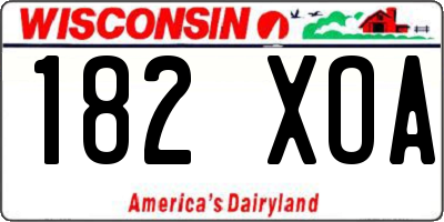 WI license plate 182XOA