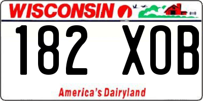 WI license plate 182XOB