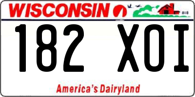 WI license plate 182XOI