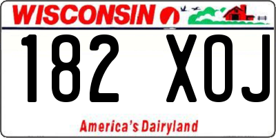 WI license plate 182XOJ