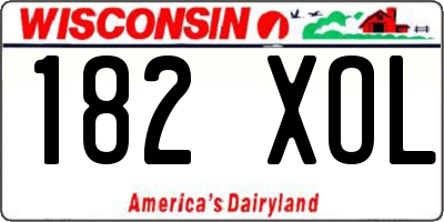 WI license plate 182XOL