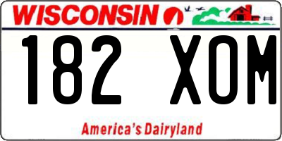 WI license plate 182XOM